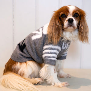 Crew Neck Wool Dog Jumper