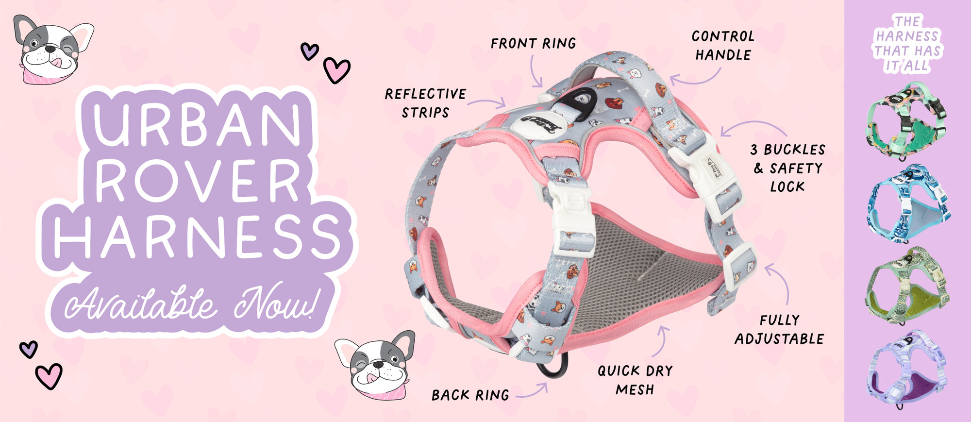 No pull adjustable dog harnesses