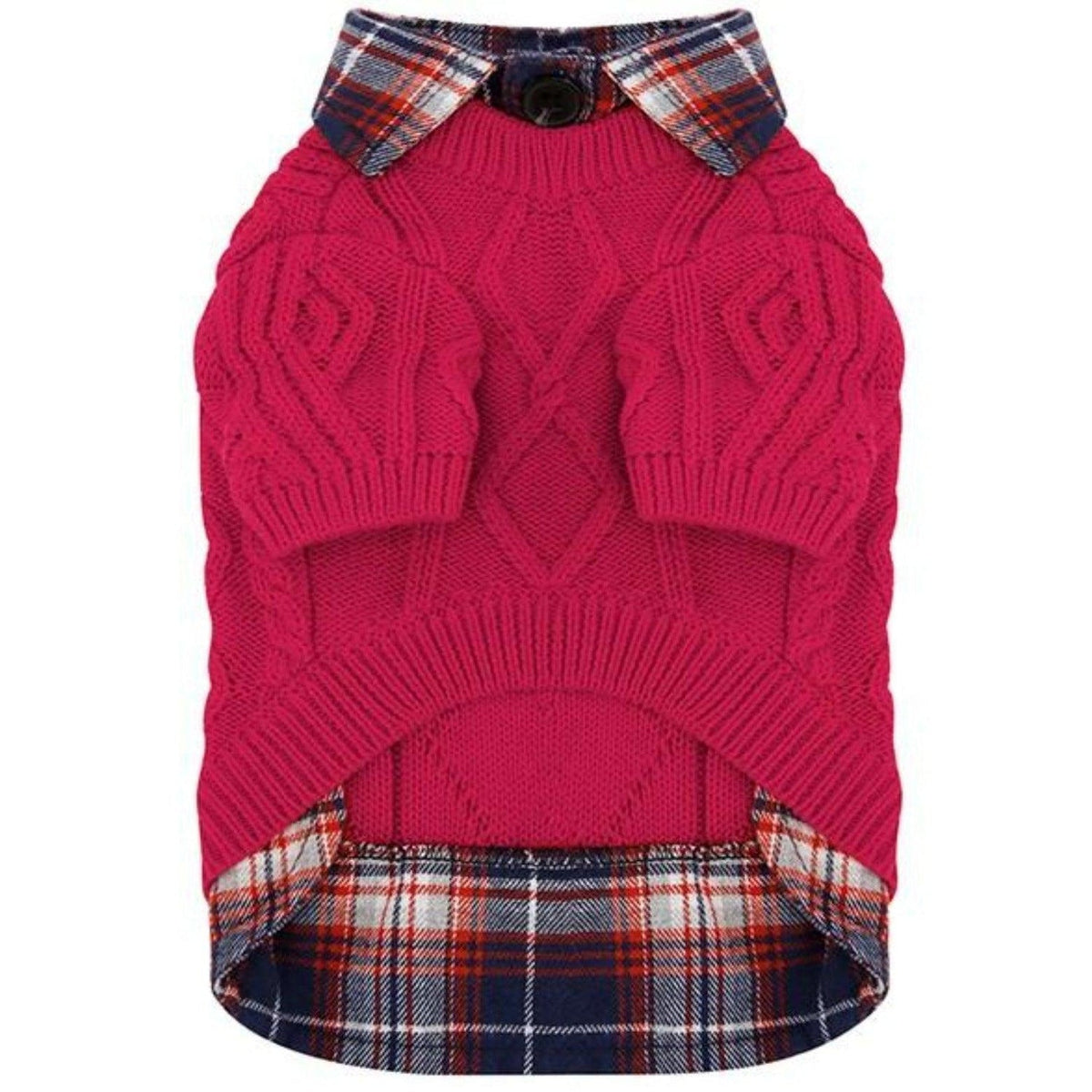 Plaid Knit Dog Jumper