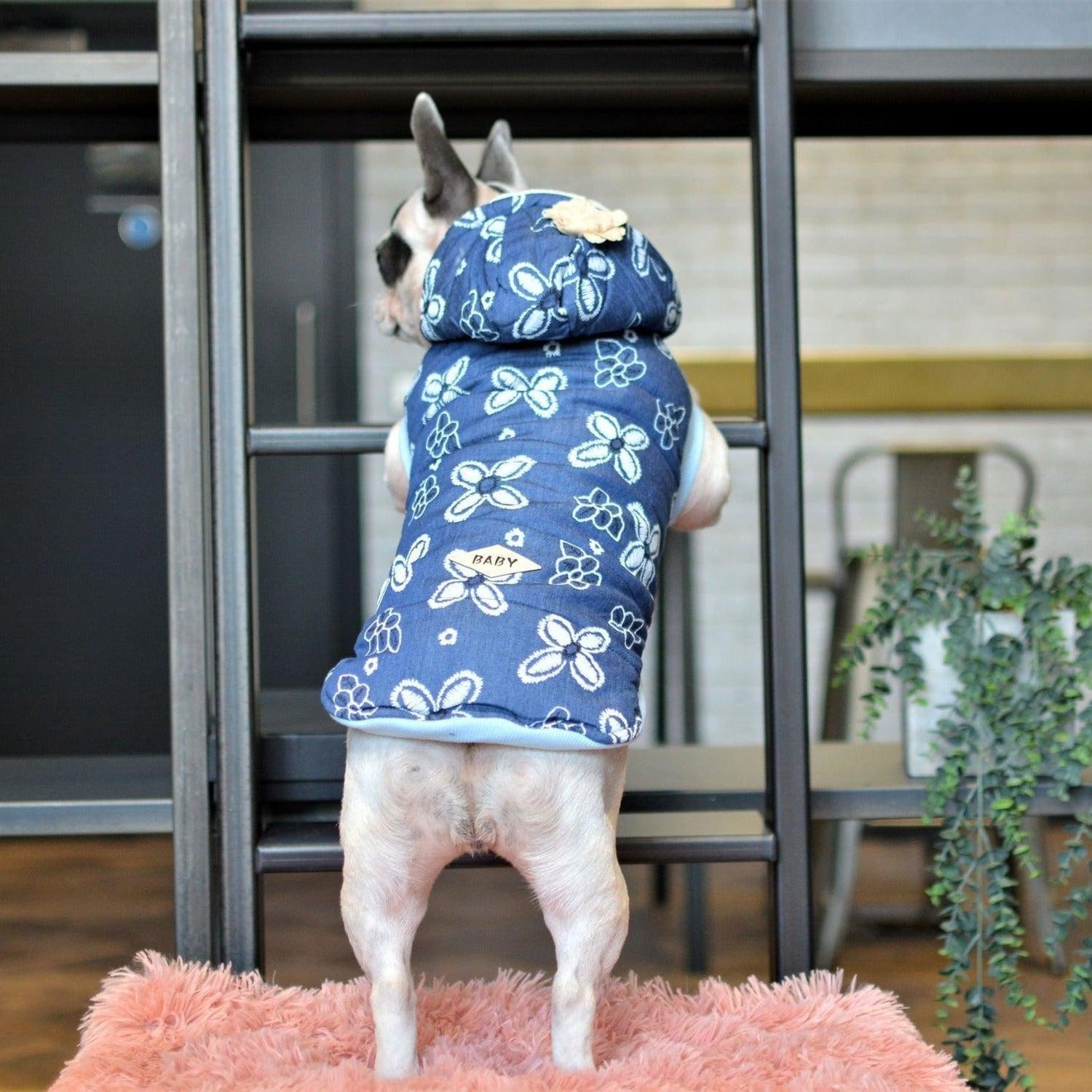 Floral Dog Hoodie Coat