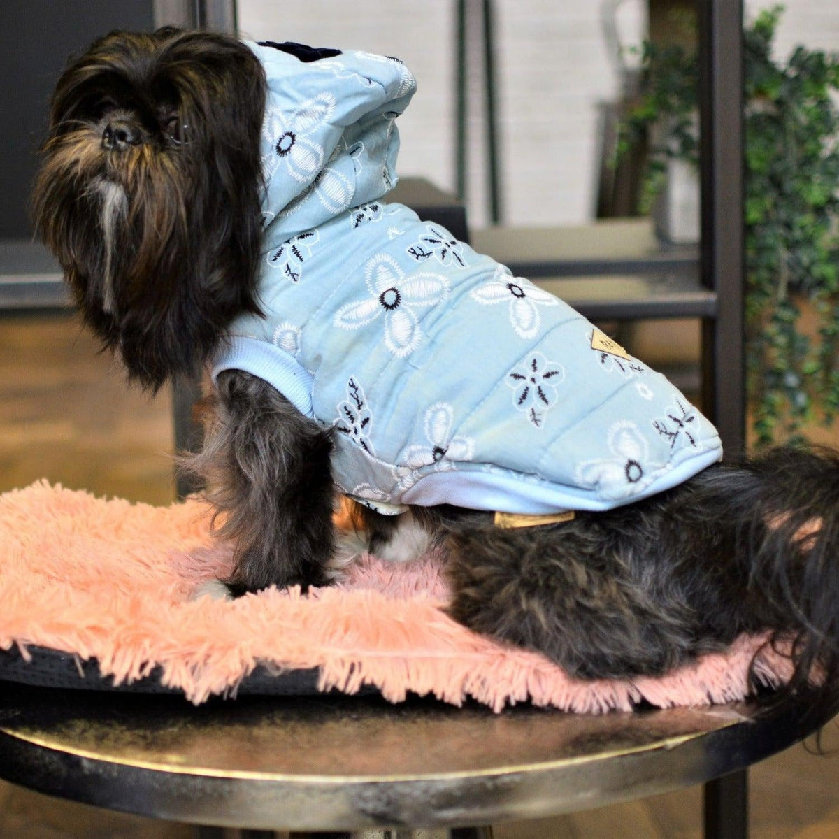 Floral Dog Hoodie Coat