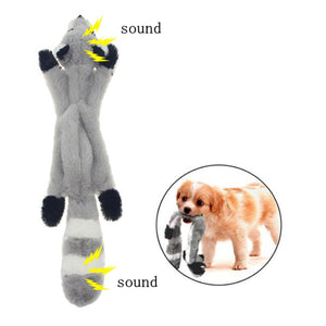 Interactive Squeak Plush Dog Toy - Grey