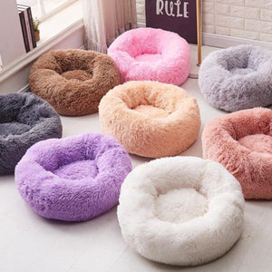 Luxury Soft Donut Dog Bed Cushion Superior Comfort - Coffee