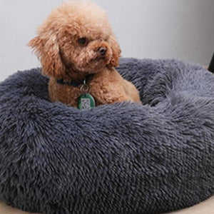 Luxury Soft Donut Dog Bed Cushion Superior Comfort - Grey