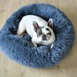 Luxury Soft Donut Dog Bed Cushion Superior Comfort - Grey