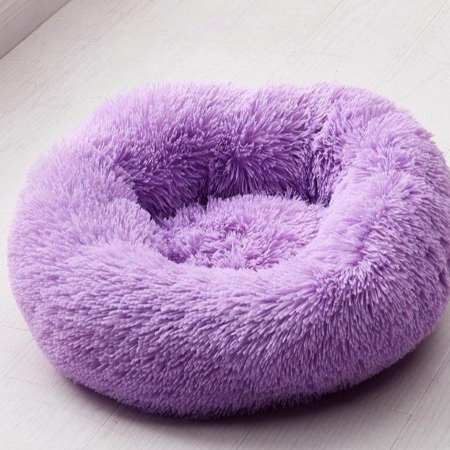 Luxury Soft Donut Dog Bed Cushion Superior Comfort - Purple