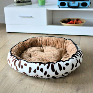 Plush Cushion Double Sided Dog Bed - Cow