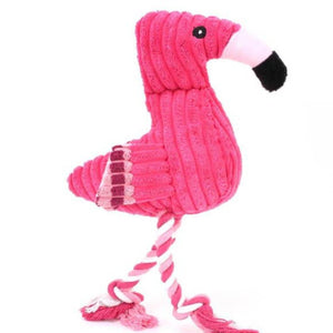 Squeaky Flamingo Plush Dog Toy
