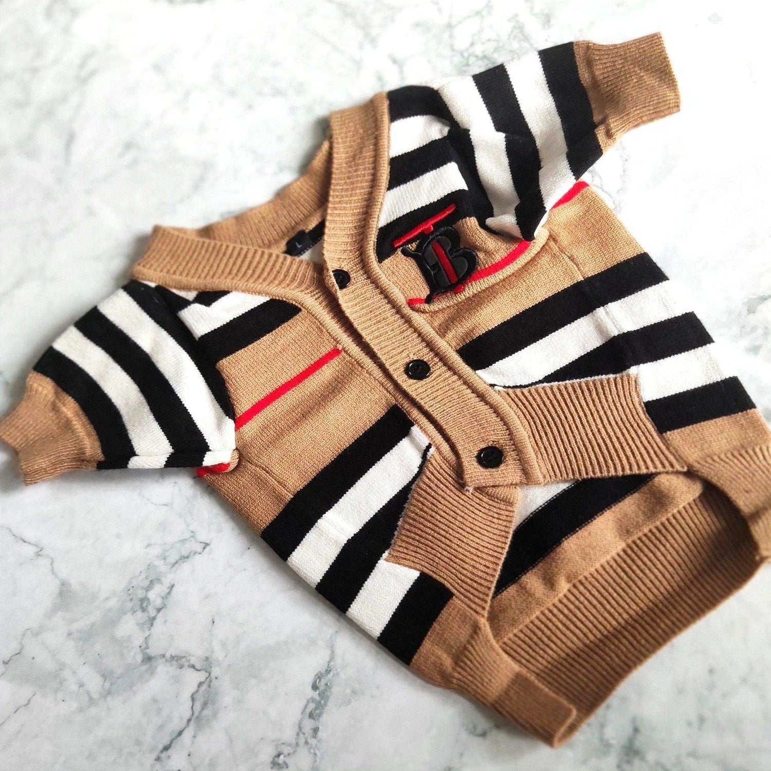 Stripe Designer Dog Jumper Cardigan1