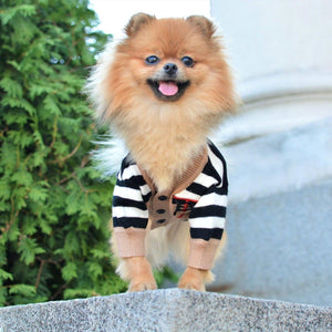 Stripe Designer Dog Jumper Cardigan