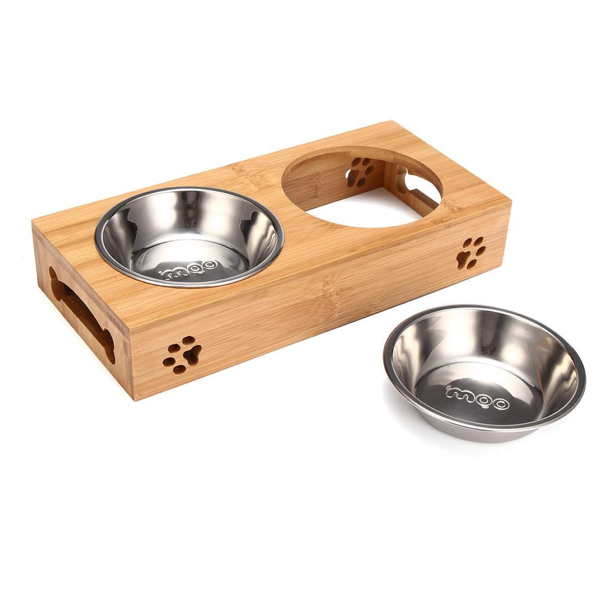 Stylish Bamboo Rack Dog Bowl