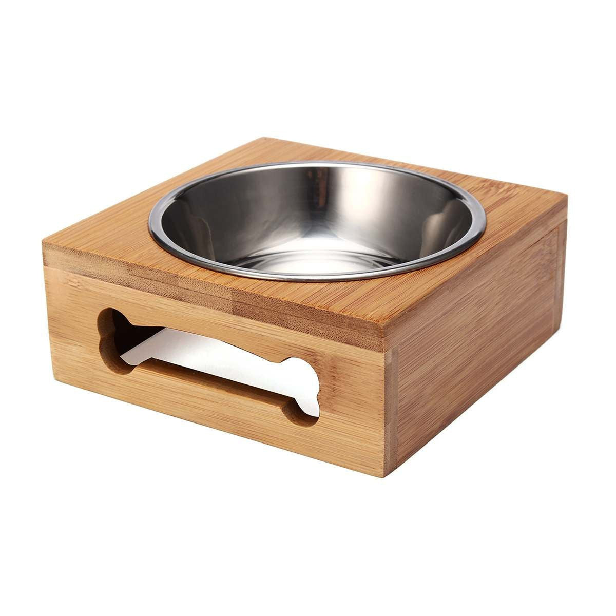 Stylish Bamboo Rack Dog Bowl