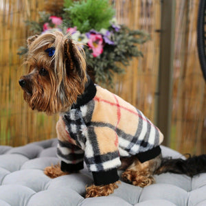 Tartan Fur Dog Jacket Coat