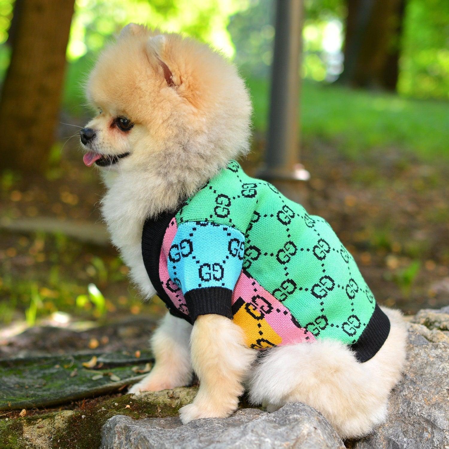 The Rainbow Designer Dog Sweater Cardigan