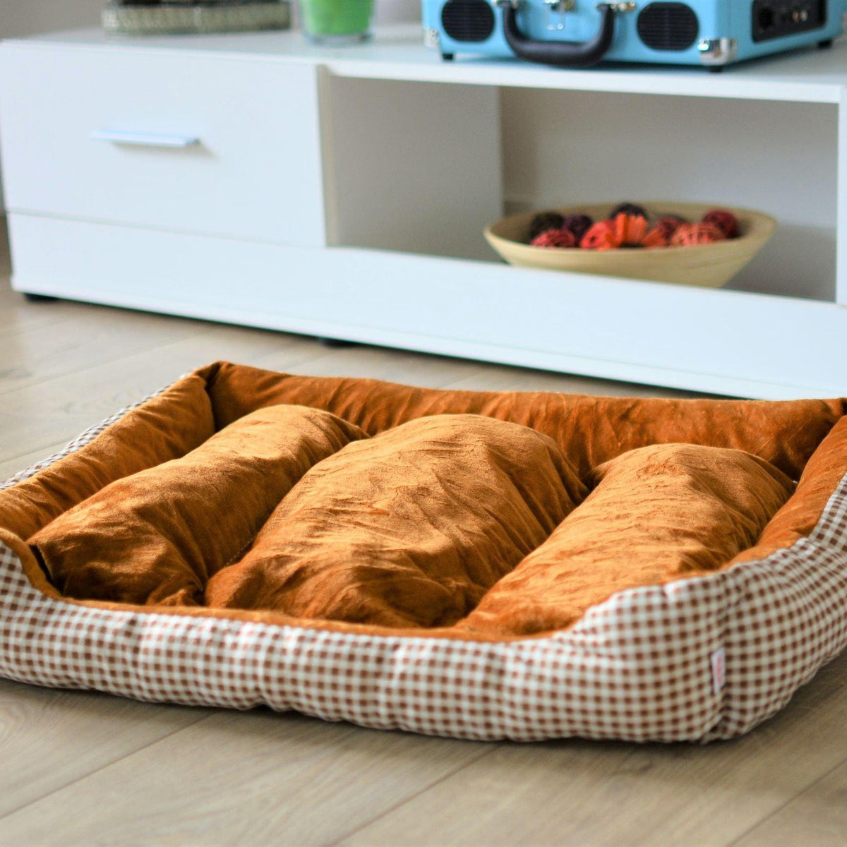 Warm Soft Comfy Dog Bed - Coffee