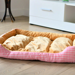 Warm Soft Comfy Dog Bed - Pink
